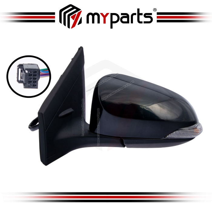 TYC Fits Toyota Vios NCP150 2013~2018 Electric Side Door Mirror (With Signal, With Auto Flip, 7 Wires) | LH Left Hand (Passenger)