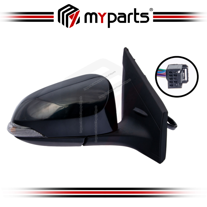TYC Fits Toyota Vios NCP150 2013~2018 Electric Side Door Mirror (With Signal, With Auto Flip, 7 Wires) | RH Right Hand (Driver)