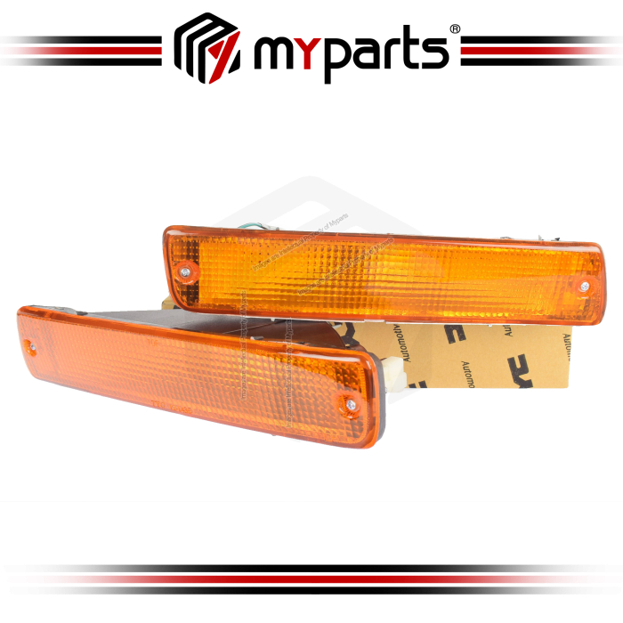 TYC Fits Toyota Landcruiser 80 Series 1990~1998 | Apron Bumper Bar Flasher Turn Lamp Indicator Light | Pair LH Left (Passenger) + RH Right (Driver)