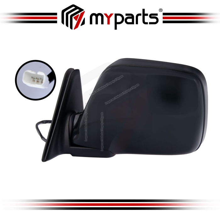 TYC Fits Toyota Landcruiser 80 Series 1990~1998 | Electric Power Door Mirror (Flat Glass) Black | LH LHS Left Hand (Passenger Side)