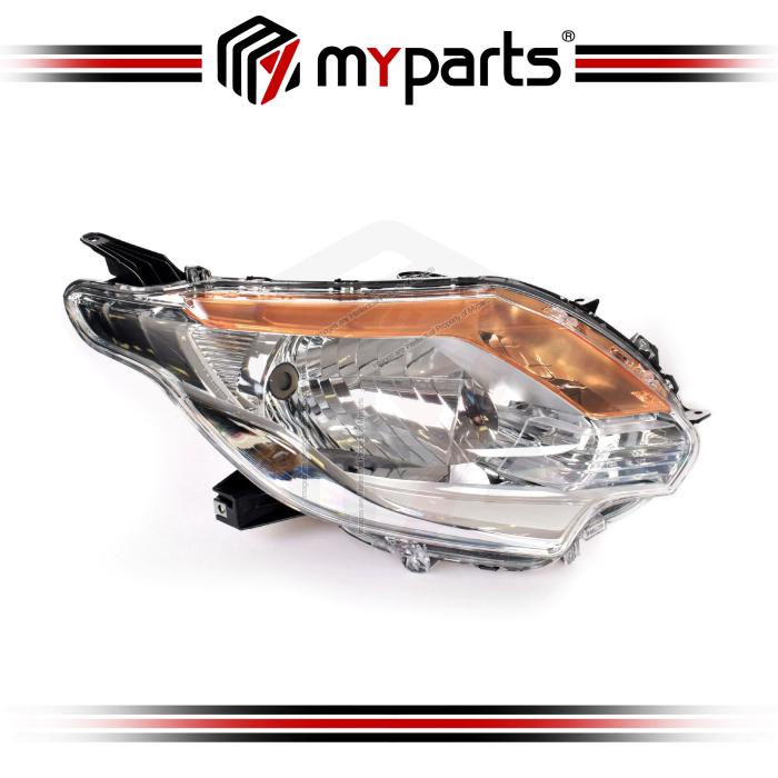 TYC Mitsubishi Triton Ute MQ KJ KK KL 2015~2018 | Headlight Head Light Front Lamp (Halogen Silver Lower Bezel) | RH RHS Right Hand (Driver Side)