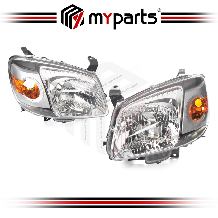 TYC Fits Mazda BT-50 BT50 Ute UN 2006~2008 | Headlight Head Light Front Head Lamp | Pair of LH LHS Left Hand + RH RHS Right Hand