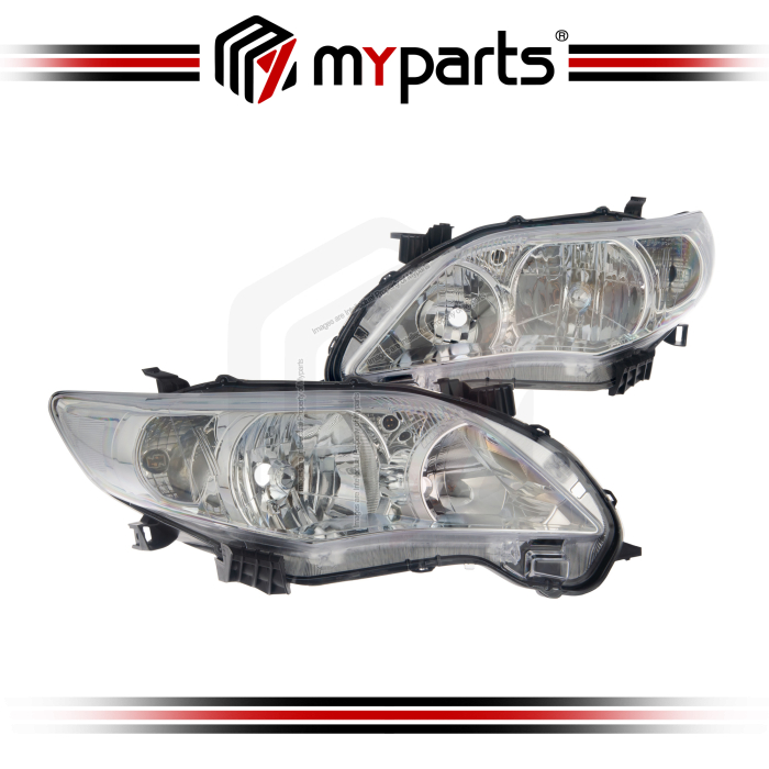 TYC Toyota Corolla Altis Sedan E140 Series 2 2010~2013 | Headlight Head Light Front Head Lamp (Halogen) | Pair of LH LHS Left Hand + RH RHS Right Hand