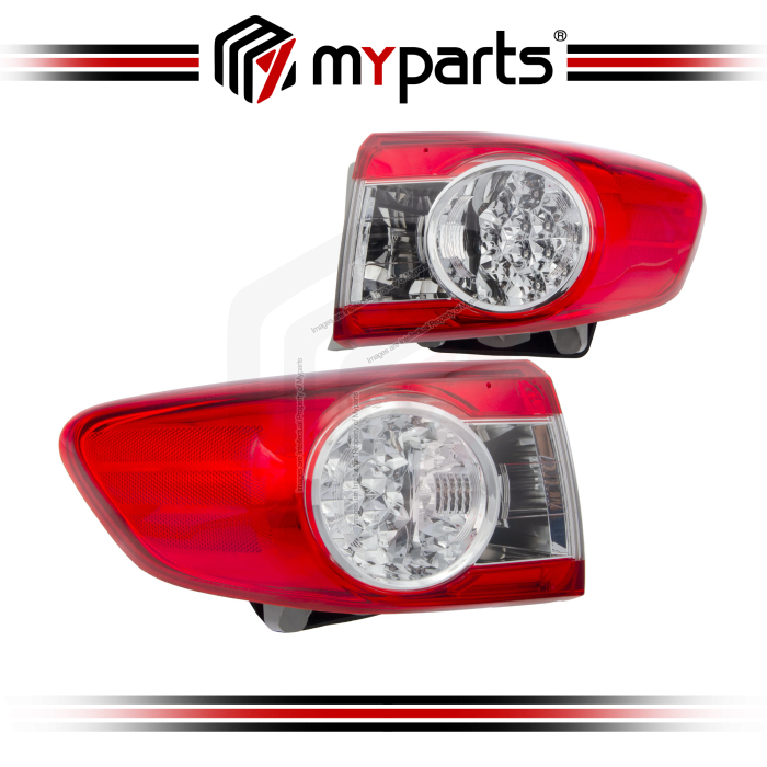 TYC Toyota Corolla Altis Sedan E140 Series 2 2010~2013 | Taillight Tail Light Outer LED Rear Lamp | Pair of LH LHS Left Hand + RH RHS Right Hand