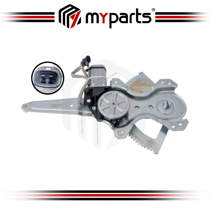 Myparts Fits Toyota Hilux Vigo KUN25 SR 2005~2015| REAR (2Pins Motor) Electric Window Gear Regulator Door | LH Left Hand (Passenger Side)