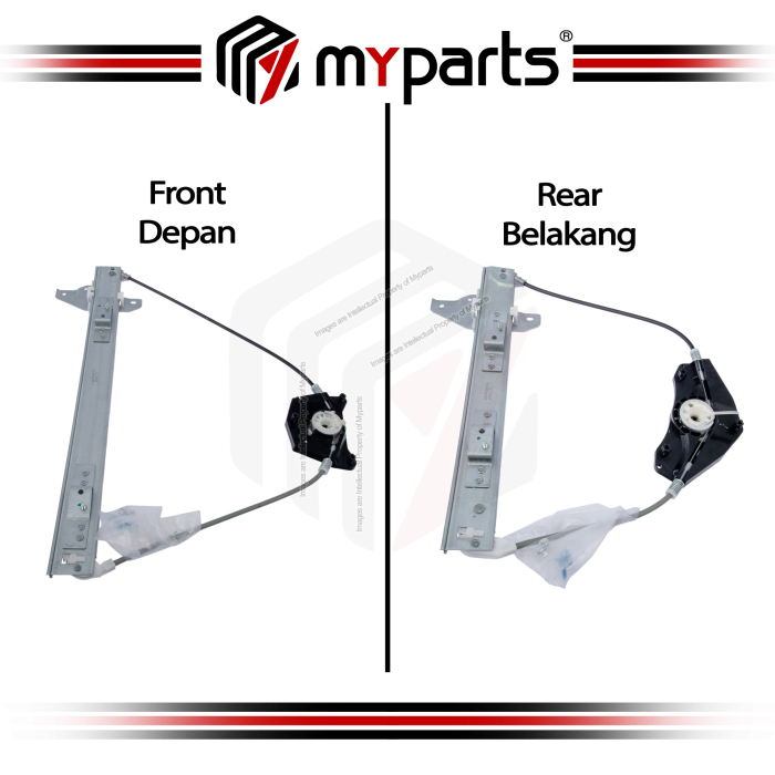 Myparts Peugeot 407 2004~2010 | (No Motor) FRONT Power Electric Window Gear Regulator Door | Pair LH Left Hand (Passenger) + RH Right Hand (Driver)