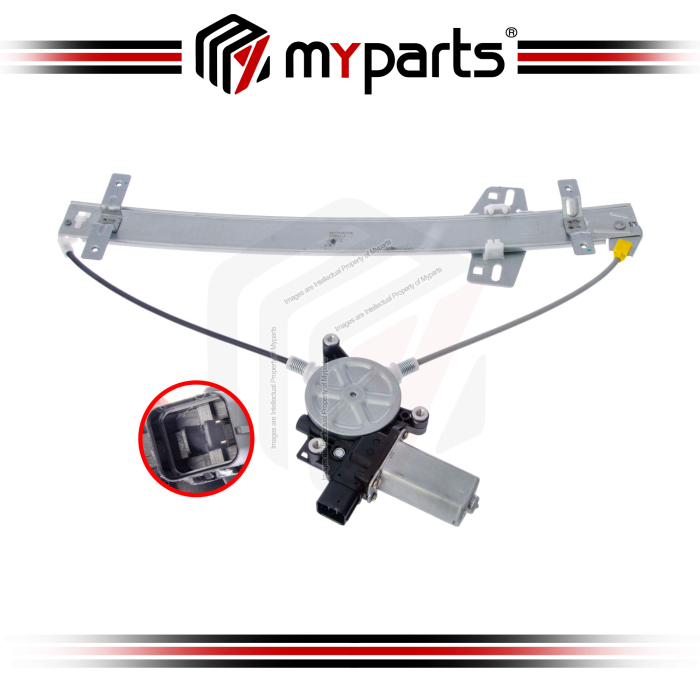 Myparts Fits Subaru Forester 2008~2013 | Front (2 Pins Motor) Electric Power Window Gear Regulator Door | LH Left Hand (Passenger Side)