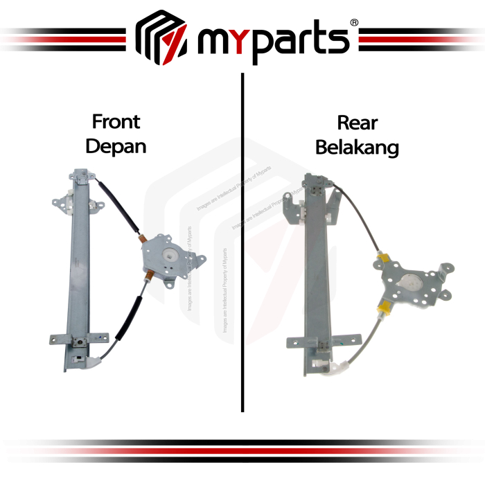 Myparts Fits Nissan Sentra B14 1994-2000 | FRONT Electric Power Door Window Regulator (No Motor) | Pair LH Left (Passenger) + RH Right (Driver)