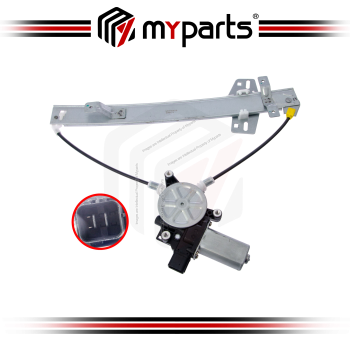 Myparts Fits Subaru Forester 2008~2013 | Rear (With Motor) Electric Power Window Gear Regulator Door | LH Left Hand (Passenger Side)