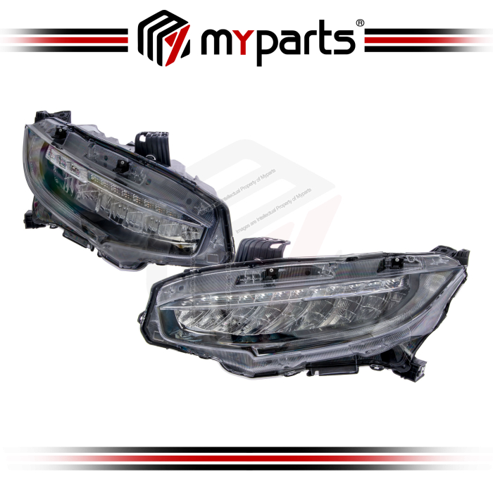 TYC Fits Honda Civic FC TEA Sedan 2016~2021 (High Spec Full LED) Headlamp Head Lamp Head Light Front | Set LH Left Hand Side + RH Right Hand Side