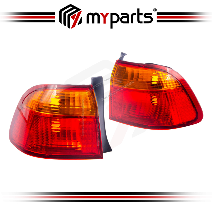 TYC Fits Honda Civic 4 Door Sedan EK 1998~2001 | Taillight Tail Light Rear Lamp | Set LH Left Hand Side + RH Right Hand Side
