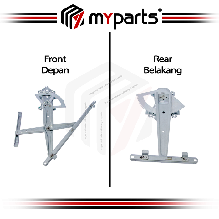 Myparts Fits Mitsubishi Lancer 2008~2012 FRONT (No Motor) Power Window Gear Regulator Door | Set LH Left Hand + RH Right Hand