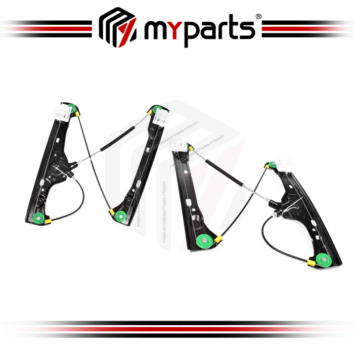 Myparts Fits BMW 3 Series E90 Sedan / E91 Wagon 2005~2012 | FRONT Electric Power Door Window Regulator (No Motor) | Pair LH Left Hand + RH Right Hand