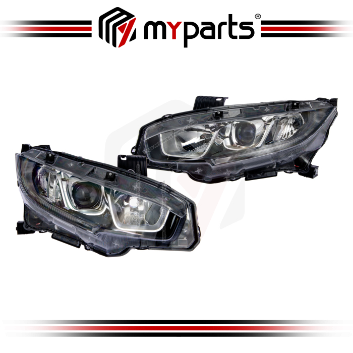 TYC Fits Honda Civic FC FK 2016~2021 | Headlight Head Light Front Lamp (Projector With LED DRL) | Set LH Left Hand Side + RH Right Hand Side