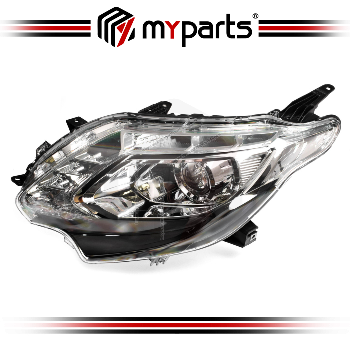 TYC Fits Mitsubishi Triton MQ 2015~2018 GLS / Exceed | Headlight Head Light Front Lamp (Xenon Clear Top Lens Black Lower Bezel) | LH LHS Left Hand