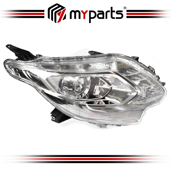 TYC Fits Mitsubishi Triton MQ 2015~2018 GLS / Exceed | Headlight Head Light Front Lamp (Xenon Clear Top Lens Chrome Lower) | RH RHS Right Hand