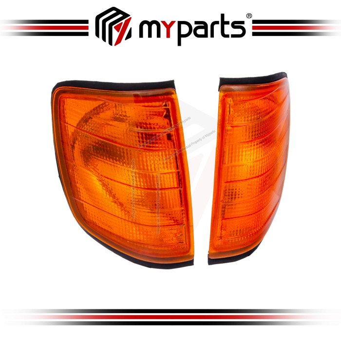 TYC Fits Mercedes Benz E Class W124 1986~1996 (Amber) Corner Lamp Signal Indicator Light Turn Lamp | Pair LH Left (Passenger) + RH Right (Driver)