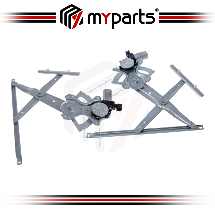 Myparts Fits Mitsubishi Outlander 2015~2023 FRONT Power Window Gear Regulator Door (With Motor) | Set Of LH Left + RH Right
