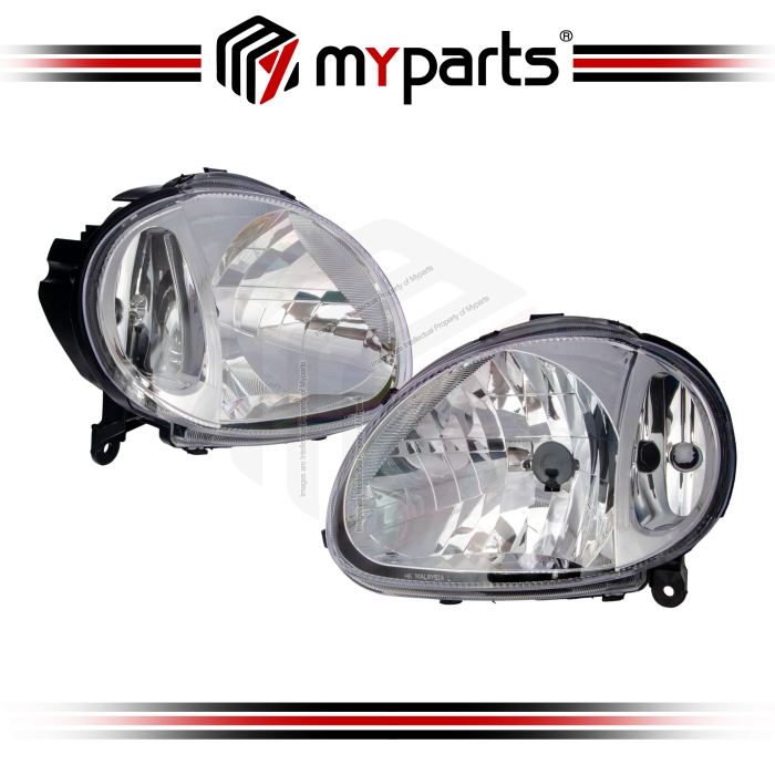 Myparts Fits Perodua Kelisa 2001~2007 |  Headlight Head Light Front Head Lamp | Pair of LH Left Hand (Passenger) + RH Right Hand (Driver)