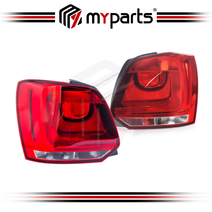 TYC Fits Volkswagen VW Polo 3 Door / 5 Door Hatch 6R 2010~2014 | Taillight Tail Light Rear Lamp (Replace AL) | Pair LH Left Hand + RH Right Hand