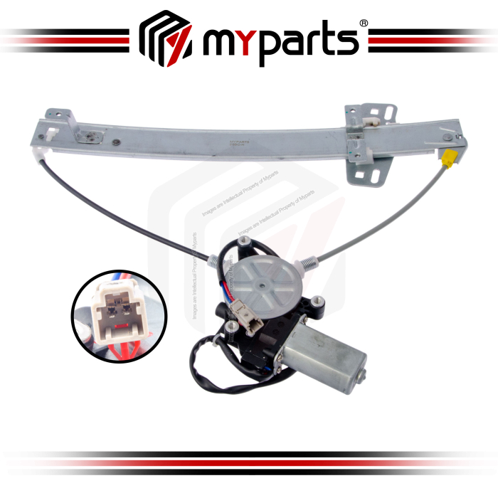 Myparts Fits Honda Jazz GD Series 2002~2008 | Rear (With Motor) Electric Power Window Gear Regulator Door | LH Left Hand (Passenger Side)