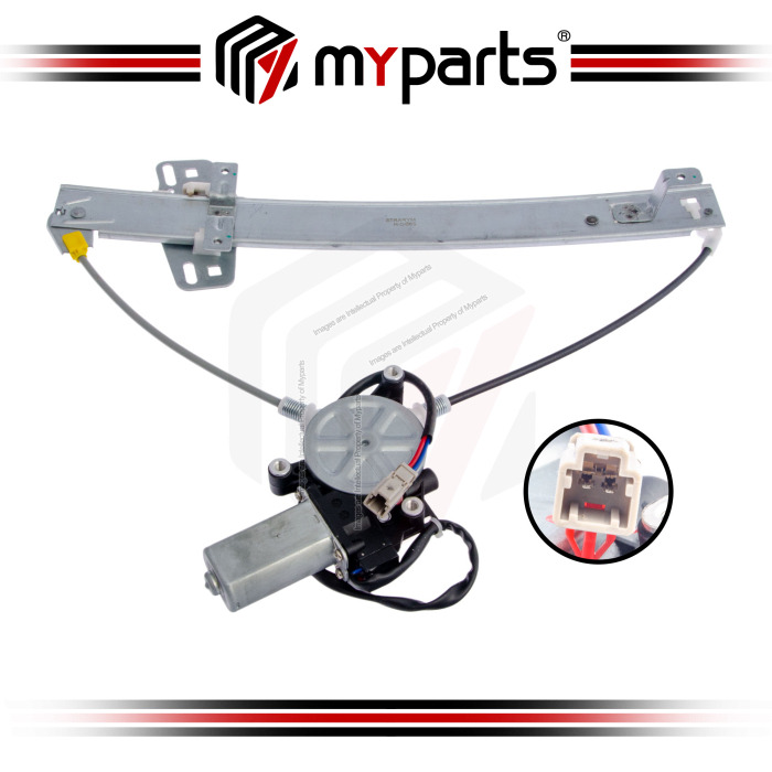 Myparts Fits Honda Jazz GD Series 2002~2008 | Rear (With Motor) Electric Power Window Gear Regulator Door | RH Right Hand (Driver Side)