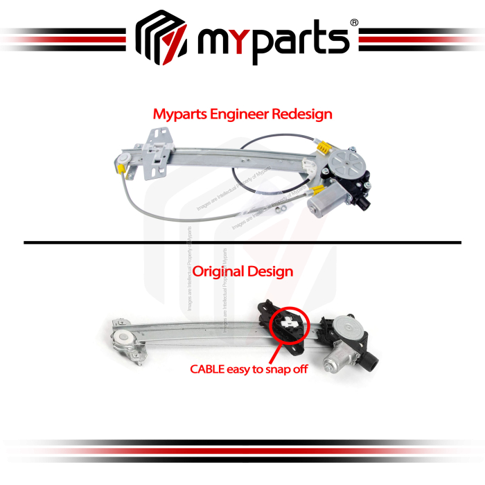 Myparts Fits Honda Jazz GE Series 2008~2014 | Rear (With Motor) Power Window Gear Regulator Door | LH Left Hand (Passenger Side)