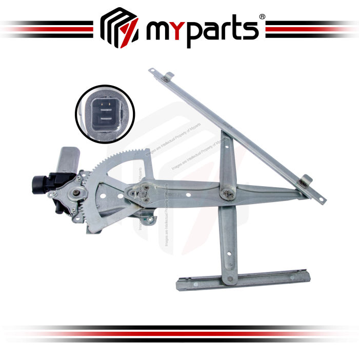Myparts Fits Proton Inspira 2010~2015 | Front (2 Pins Motor) Power Window Gear Regulator Door | LH Left Hand (Passenger Side)