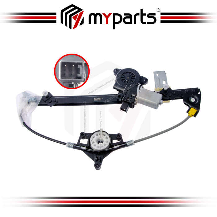 Myparts Fits Mazda 3 1.6 2.0 BM BN 2013~2019 REAR (With Motor) Power Electric Window Gear Regulator Door | LH Left Hand (Passenger Side)