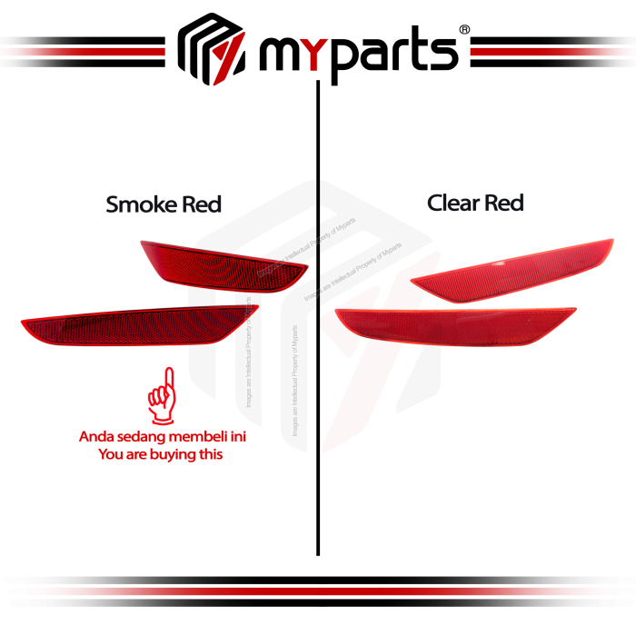 TYC Fits Volkswagen VW Golf MK6 2010~2013 Convertible 3DR 5DR Hatch | Rear Bumper Bar Reflector (Smoke Red) | LH LHS Left Hand