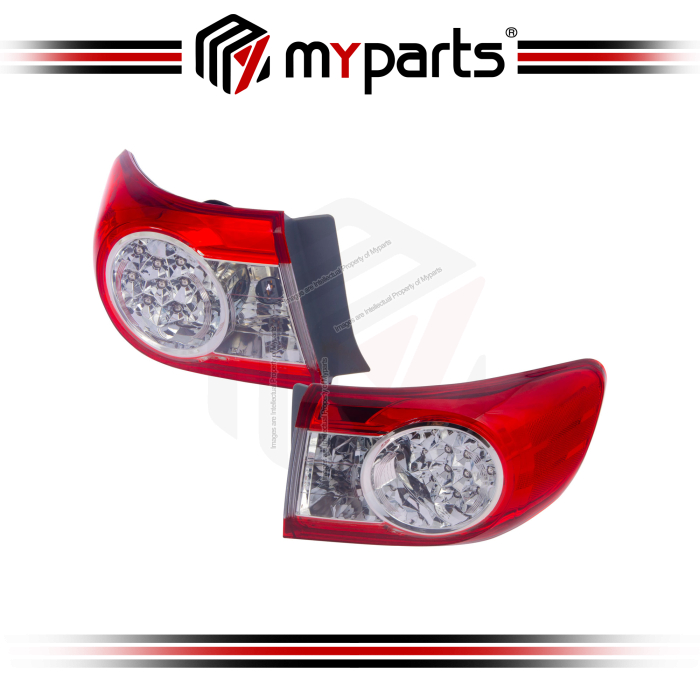 Myparts Fits Toyota Corolla Altis E140 Facelift 2010~2013 LED Outer Taillamp Tail Lamp Tail Light Rear Light | Set LH Left Hand + RH Right Hand Side