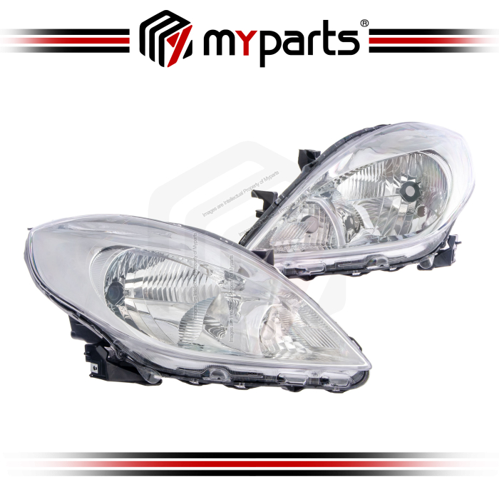 Myparts Nissan Almera N17 Sedan 2012~2014 Head Lamp Light Front HeadLamp Headlight | Set LH Left Hand Side + RH Right Hand Side