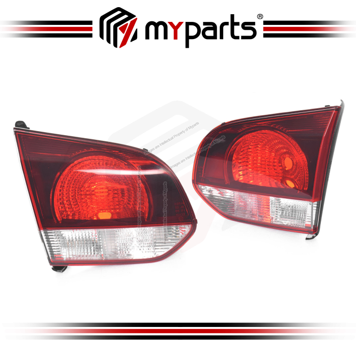 TYC Fits Volkswagen VW Golf 2009~2013 GTD GTi 5 Door Hatch | Tailgate Lamp Inner Tail Light (Non LED) | Pair LH Left (Passenger) + RH Right (Driver)