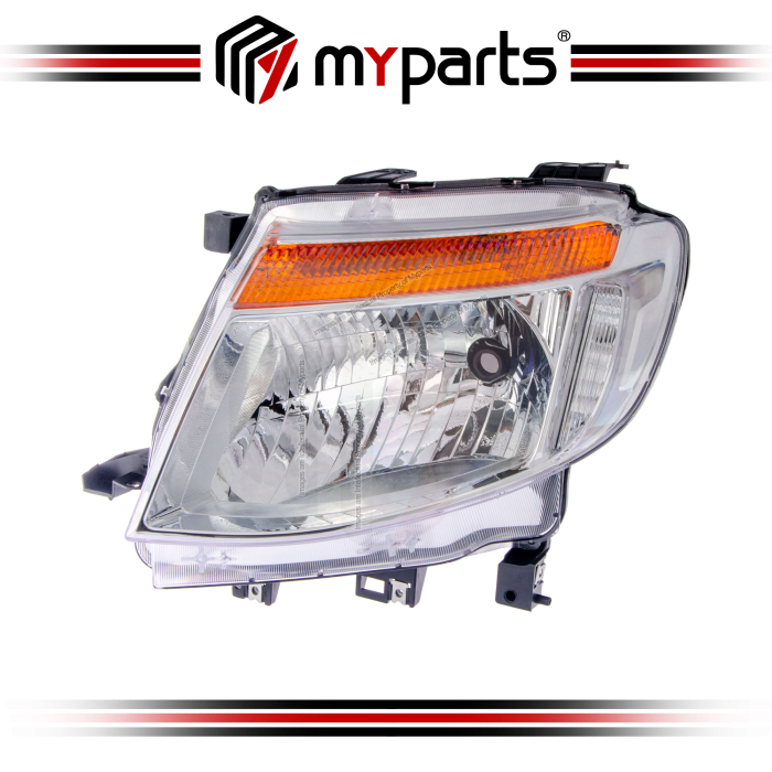 Myparts Fits Ford Ranger PX 2011~2015 Head Lamp Headlamp Head Light Headlight Front (Chrome) | LH Left Hand (Passenger Side)