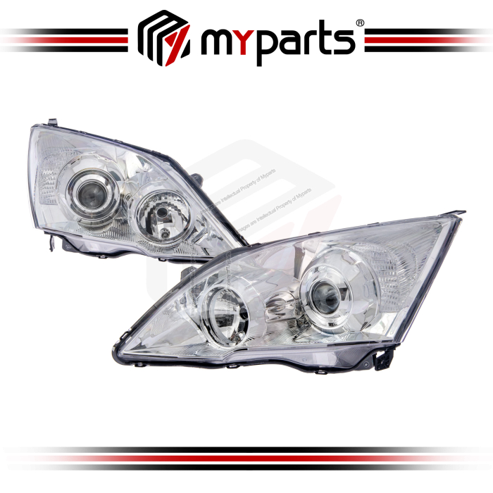 Myparts Fits Honda CRV CR-V SWA RE 2007~2012 Halogen Head Lamp Head Light Front | Set LH Left Hand Side + RH Right Hand Side