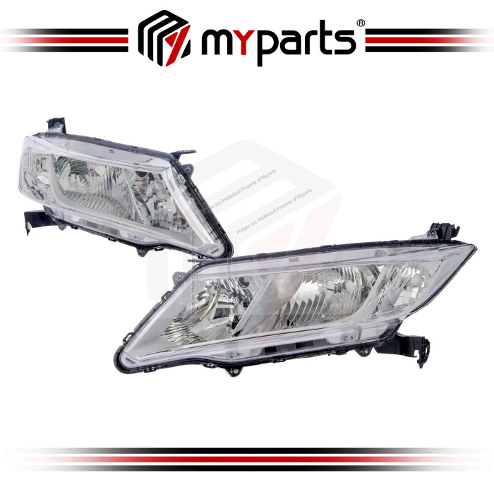 Myparts Fit Honda City Sedan GM 2014~2017 T9A (Chrome) Head Lamp Head Light Front Headlamp Headlight | Set LH Left Hand + RH Right Hand