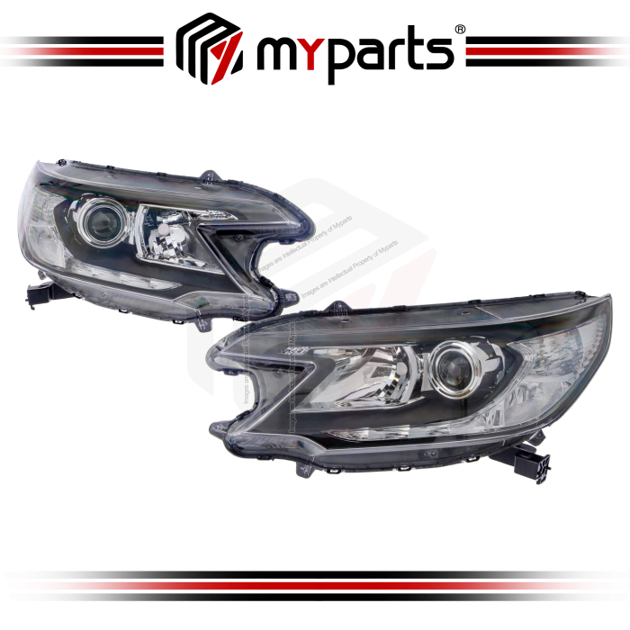 Myparts Fits Honda CRV CR-V RM 2012~2014 | Headlight Head Light Front Lamp (Halogen Type) | Set LH Left Hand Side + RH Right Hand Side