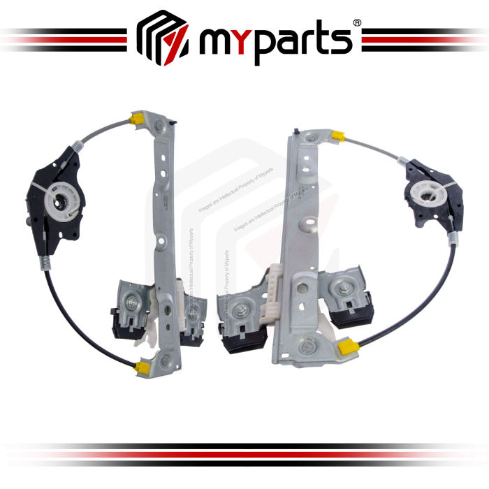 Myparts Fits Ford Fiesta 1.6 2008~2013 Rear (No Motor) Electric Power Window Gear Regulator Door | Set LH Left Hand Side + RH Right Hand Side