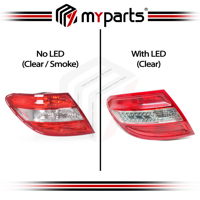 TYC Fits Mercedes Benz C Class W204 Sedan 2007-2011 Classic Elegance | Taillight Tail Light Rear Lamp | Pair LH Left + RH Right