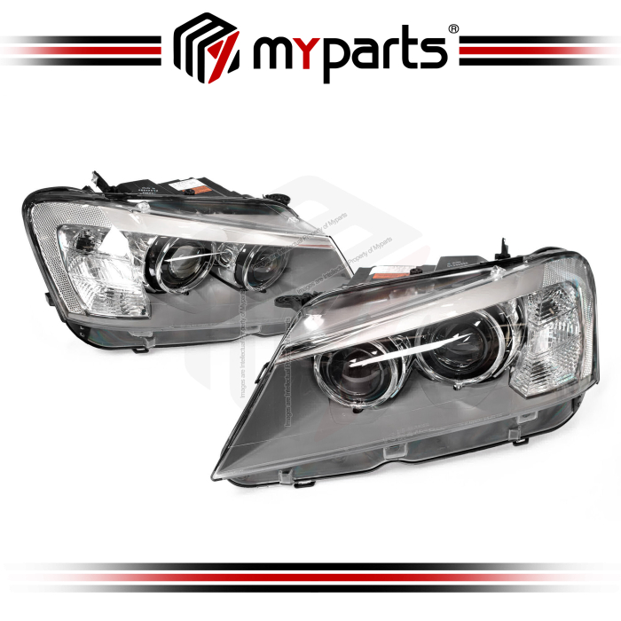 TYC Fits BMW X3 F25 Pre-Facelift 2010~2014 (HID And LED) Head Lamp Headlamp Head Light HeadLight | Pair LH Left (Passenger) + RH Right (Driver)