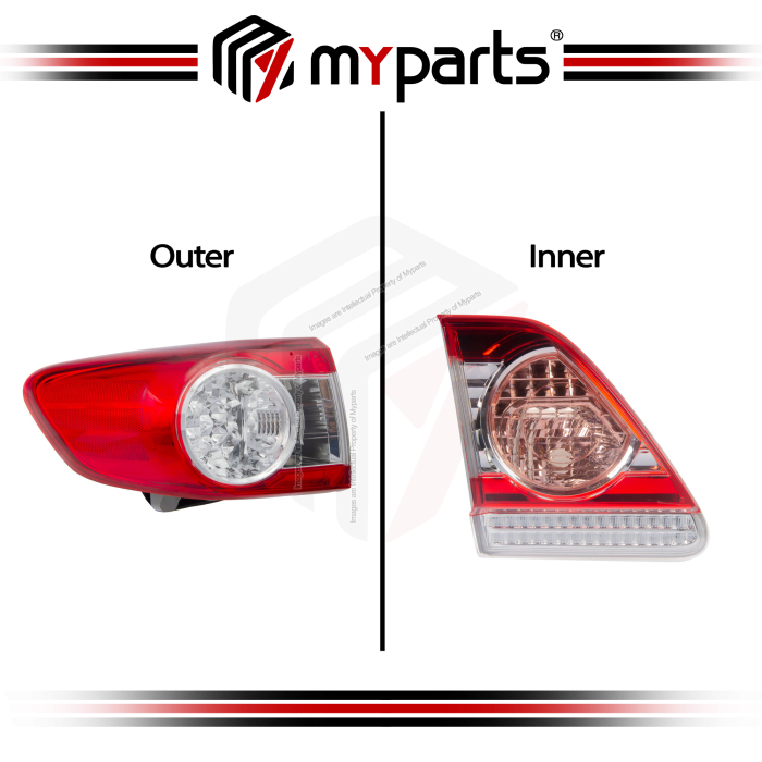 TYC Toyota Corolla Altis Sedan E140 Series 2 2010~2013 | Taillight Tail Light Outer LED Rear Lamp | Pair of LH LHS Left Hand + RH RHS Right Hand