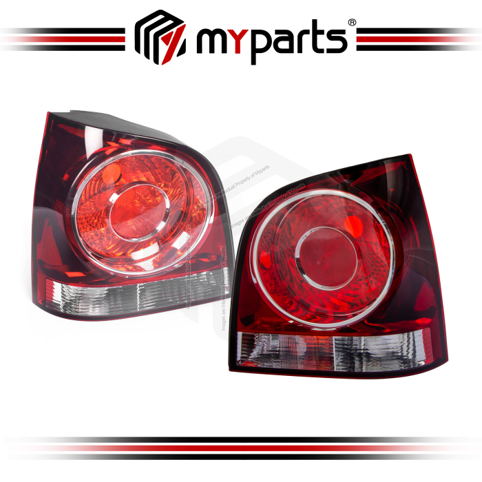 TYC Fits VW Volkswagen Polo MK4 9N Series 2 2005-2008 | Taillight Tail Light Rear Lamp | Pair LH Left (Passenger Side) + RH Right (Driver Side)