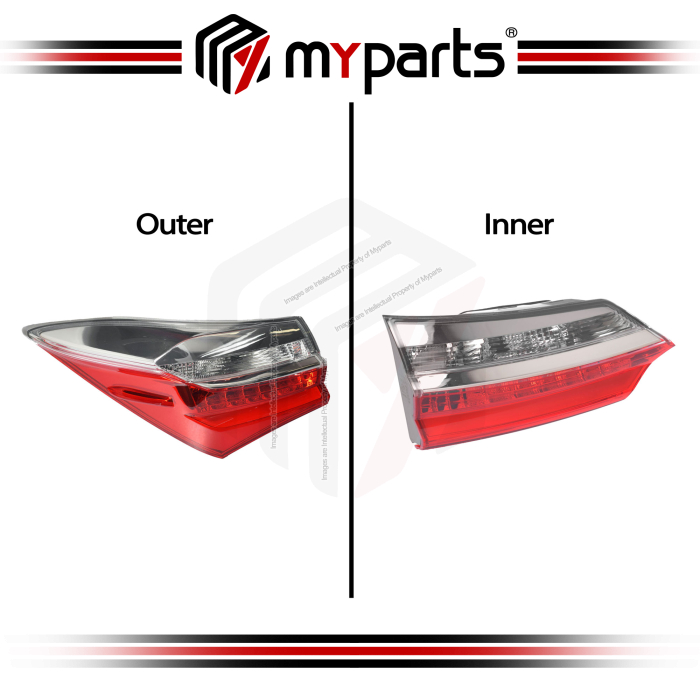 TYC Fits Toyota Corolla ZRE172 Series 2 2016~2019 4 Door Sedan | Taillight Tail Light Rear Lamp (LED Type) | Pair Left Hand + Right Hand