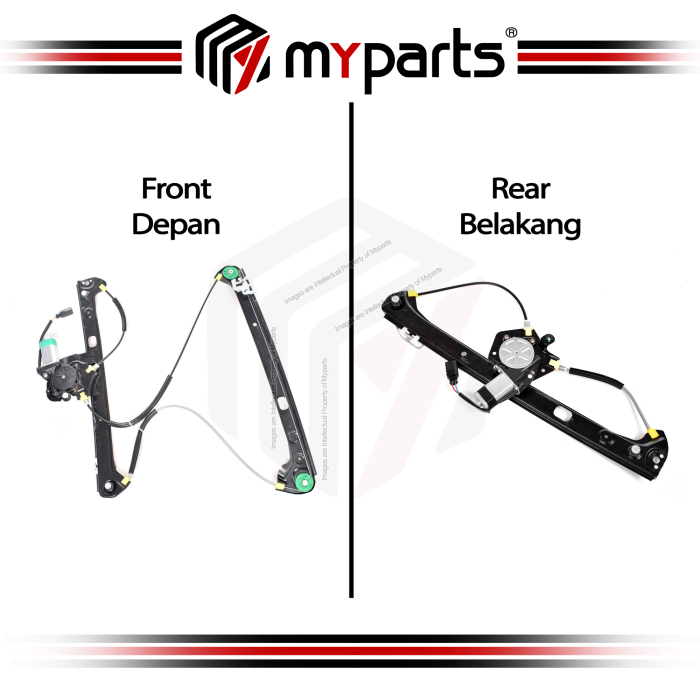 Myparts Fits BMW X5 E53 Wagon 2000-2007 | FRONT Electric Power Door Window Regulator (With Motor) | Set Of LH LHS Left Hand + RH RHS Right Hand