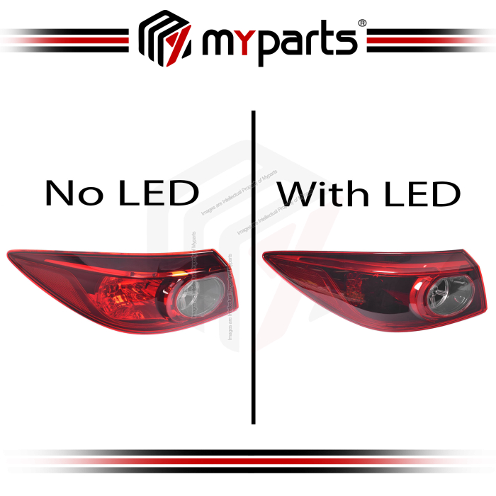 TYC Fits Mazda 3 BM BN 2013~2019 4 Door Sedan Only | Outer Taillights Tail Lights Rear Lamps Non LED Type | Pair LH Left Hand + RH Right Hand