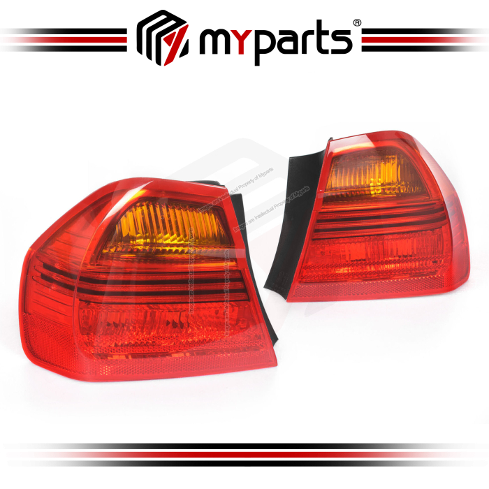 TYC Fits BMW 3 Series E90 Sedan 2005~2008 | Taillight Tail Light Rear Lamp (Non LED Type) | Pair LH Left Hand + RH Right Hand