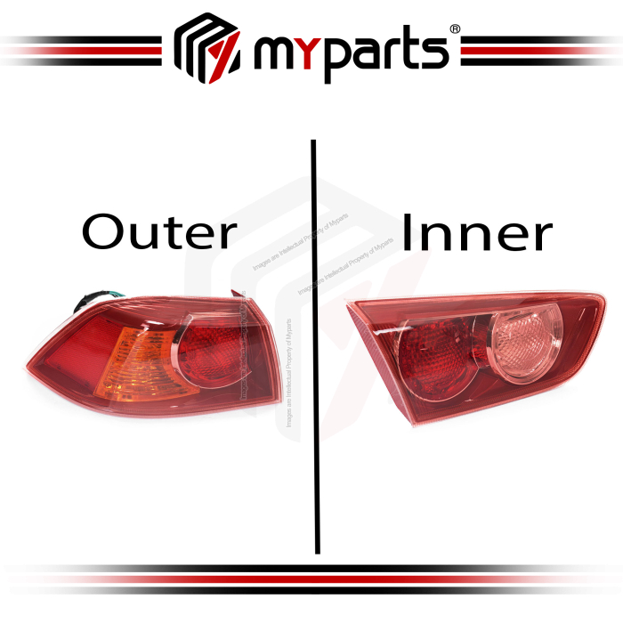 TYC Fits Proton Inspira 2010~2015 | Outer Taillight Tail Light Body Rear Lamp (Red Bezel) | Pair of LH Left Hand (Passenger) + RH Right Hand (Driver)
