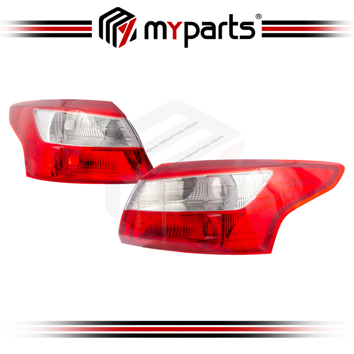 TYC Fits Taiwan Ford Focus MK3.0 2012~2015 Sedan Taillamp Tail Lamp Light Taillight | Set LH Left Hand Side + RH Right Hand Side