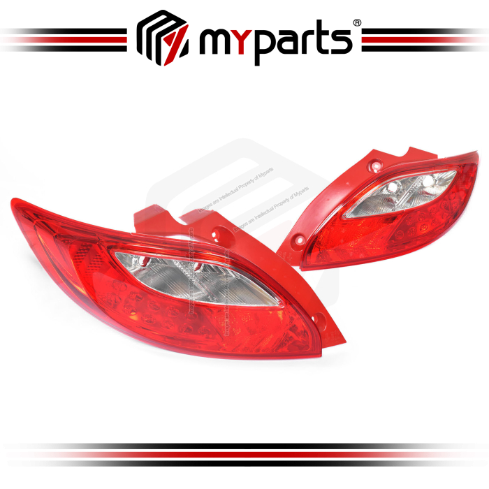 TYC Fits Mazda 2 DE 2007-2014 Hatch Neo Mazz Genki Sport | Taillight Tail Light Rear Lamp | Pair LH Left Hand (Passenger) + RH Right Hand (Driver)