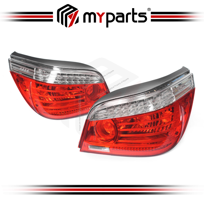 TYC Fits BMW 5 Series E60 2007~2010 4 Door Sedan | Taillight Tail Light Rear Lamp (LED Type) | Pair LE LHS Left Hand + RH RHS Right Hand
